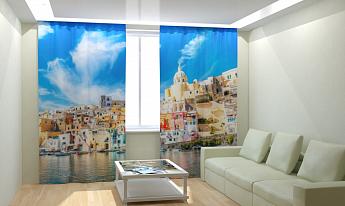 картинка Фотошторы Дома в Неаполе от магазина Рим-Декор