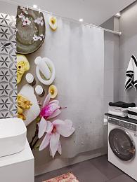 картинка Фотоштора для ванной Плюмерии и спа от магазина Рим-Декор