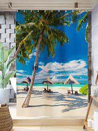 картинка Фотоштора для ванной Райский пляж от магазина Рим-Декор