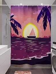 картинка Фотоштора для ванной Закат от магазина Рим-Декор