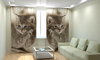 картинка Фотошторы Дымчатый котенок от магазина Рим-Декор