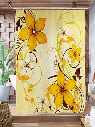 картинка Фотоштора для ванной Желтые цветы от магазина Рим-Декор