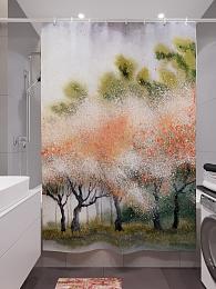 картинка Фотоштора для ванной Акварельный пейзаж от магазина Рим-Декор