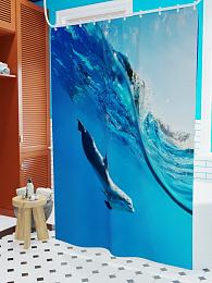 картинка Фотоштора для ванной Дельфин от магазина Рим-Декор