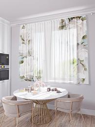 картинка Кухонный фототюль Бабочки и ветви роз от магазина Рим-Декор