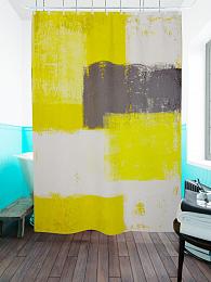 картинка Фотоштора для ванной Серо-желтая абстракция от магазина Рим-Декор