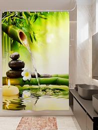 картинка Фотоштора для ванной Бамбуковый ручеёк от магазина Рим-Декор