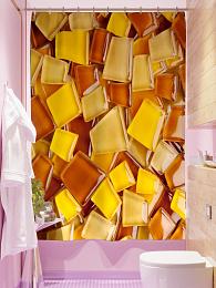 картинка Фотоштора для ванной Янтарная плитка от магазина Рим-Декор