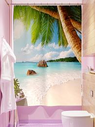 картинка Фотоштора для ванной Жаркий пляж от магазина Рим-Декор