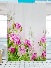 картинка Фотоштора для ванной Букет алых роз от магазина Рим-Декор