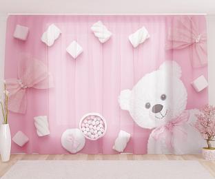 картинка Тюль Мишка со сладостями от магазина Рим-Декор