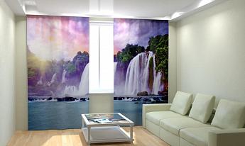 картинка Фотошторы Закат у водопада от магазина Рим-Декор