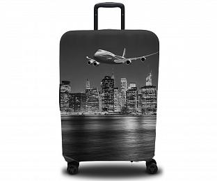картинка Чехол для чемодана Черно-белый Манхеттен 2 от магазина Рим-Декор