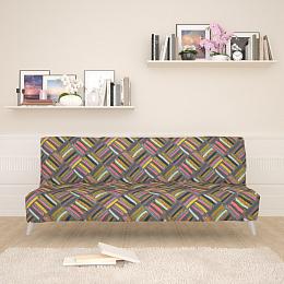 картинка Чехол для дивана Цветные полосы на сером от магазина Рим-Декор