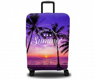 картинка Чехол для чемодана Фиолетовый закат 1 от магазина Рим-Декор
