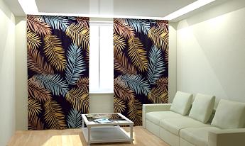 картинка Фотошторы Разноцветные листья пальмы от магазина Рим-Декор