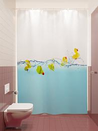 картинка Фотоштора для ванной Резиновая уточка от магазина Рим-Декор
