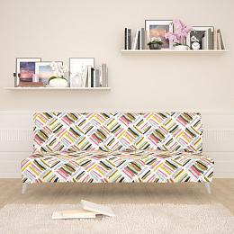 картинка Чехол для дивана Цветные полосы на белом от магазина Рим-Декор