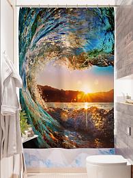 картинка Фотоштора для ванной Волна от магазина Рим-Декор
