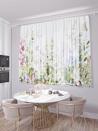 картинка Кухонный фототюль Акварельные цветы от магазина Рим-Декор