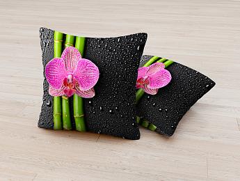картинка Фотошторы Мягкая розовая орхидея с росой от магазина Рим-Декор
