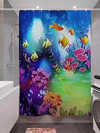 картинка Фотоштора для ванной Подводная идиллия от магазина Рим-Декор