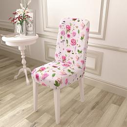 картинка Чехол для стула Ассорти из розовых цветочков от магазина Рим-Декор