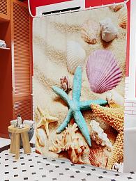 картинка Фотоштора для ванной Морские раковины от магазина Рим-Декор