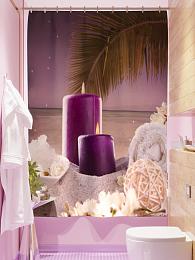 картинка Фотоштора для ванной Аромотерапия под пальмой от магазина Рим-Декор