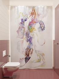 картинка Фотоштора для ванной Аллегория цветка ириса от магазина Рим-Декор