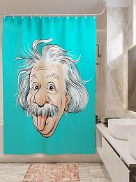 картинка Фотоштора для ванной Альберт Эйнштейн от магазина Рим-Декор