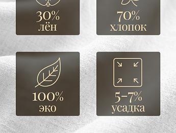 картинка Шторы льняные 150 на 275 см -2 шт с рюшами от магазина Рим-Декор