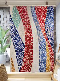 картинка Фотоштора для ванной Волнистая мозаика от магазина Рим-Декор