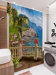 картинка Фотоштора для ванной Вид на залив от магазина Рим-Декор
