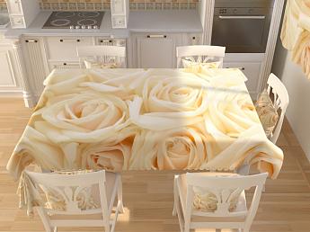 картинка Фотоскатерть Бежевые розы от магазина Рим-Декор