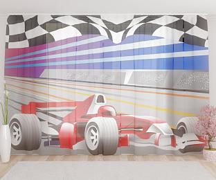 картинка Тюль Формула 1 красная от магазина Рим-Декор