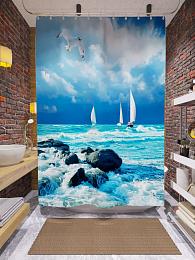 картинка Фотоштора для ванной Белые паруса от магазина Рим-Декор