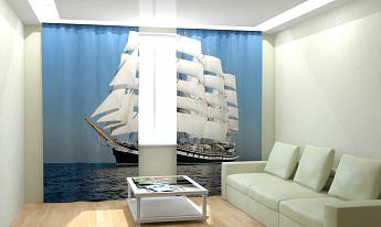 картинка Фотошторы Белый корабль от магазина Рим-Декор