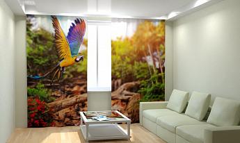 картинка Фотошторы Летящий попугай от магазина Рим-Декор